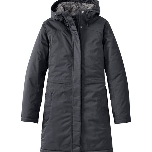 LL Bean~ Women’s Black Hooded Winter Warmer Coat 271141 Parka in size 2 XL - Picture 1 of 15